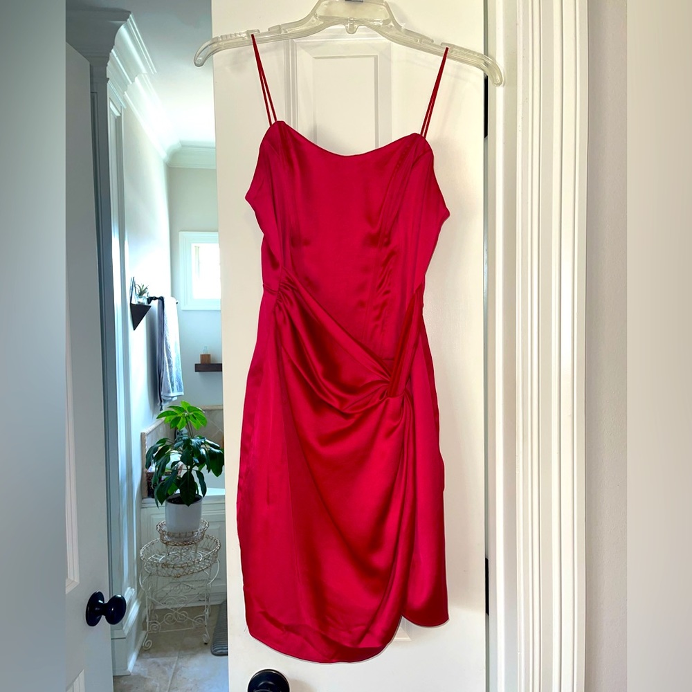 Red strapless homecoming dress